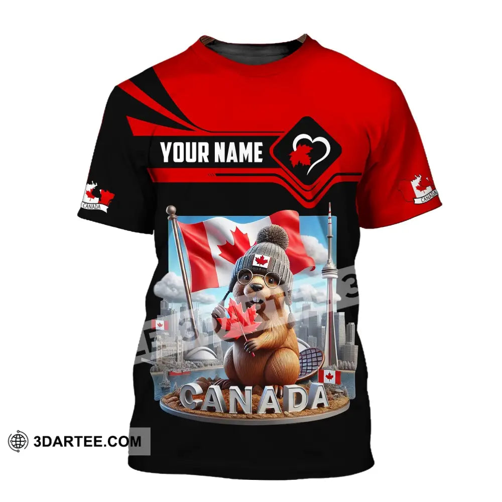 Unisex Shirt - Custom Name Canada Icons T-Shirt / S T-Shirt