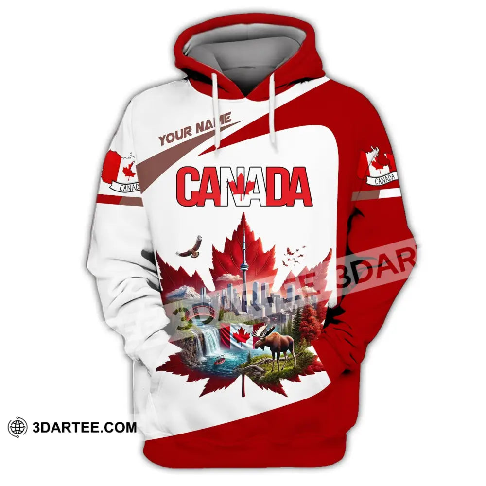 Unisex Shirt Custom Name Canada Love T-Shirt Hoodie / S T-Shirt