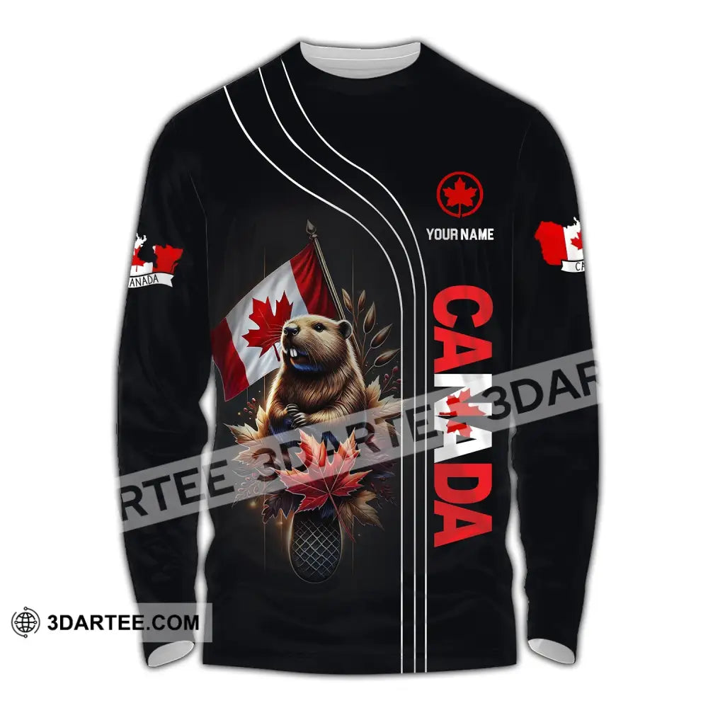 Unisex Shirt Custom Name Canada Polo Long Sleeve Gift / S T-Shirt