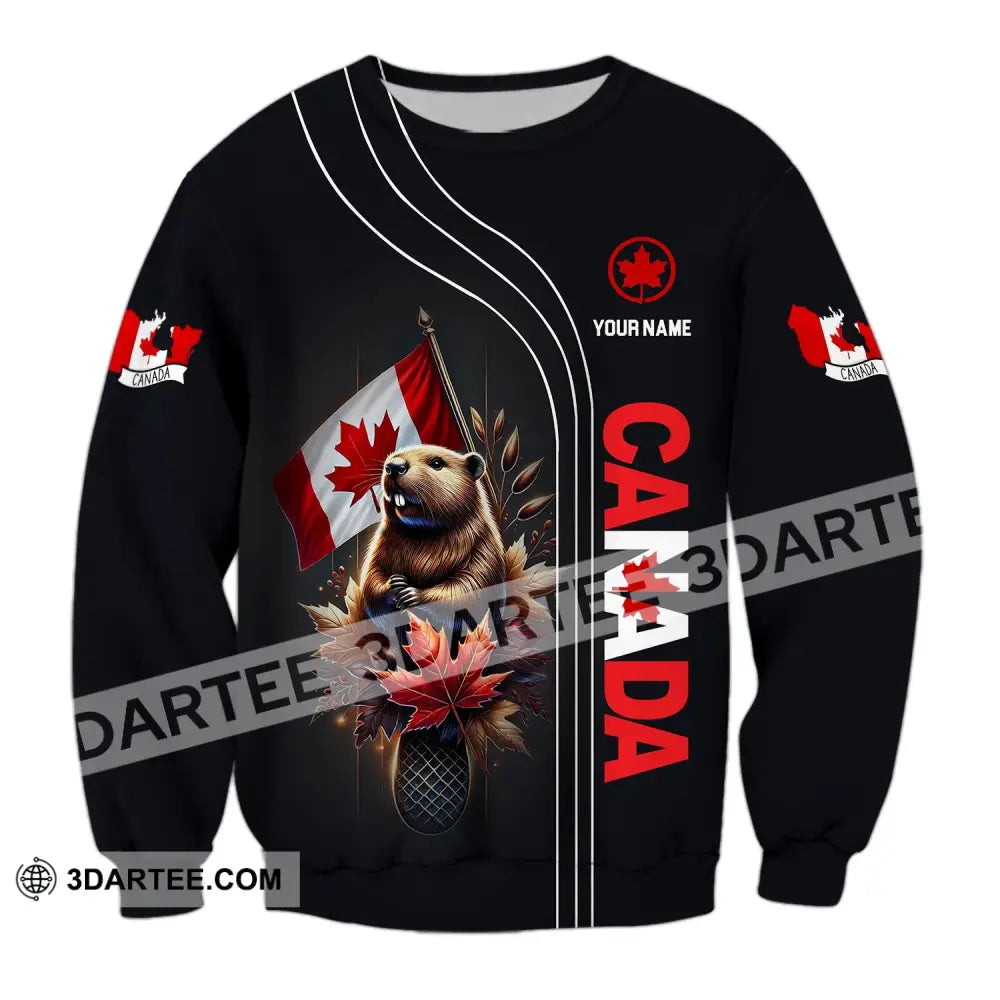 Unisex Shirt Custom Name Canada Polo Long Sleeve Gift / S T-Shirt