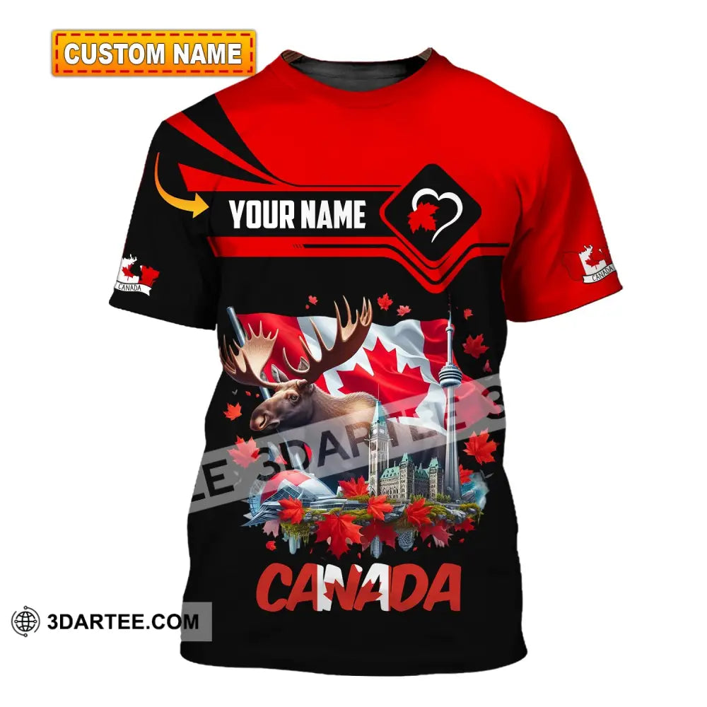 Unisex Shirt Custom Name Canada Polo Long Sleeve Gift T-Shirt