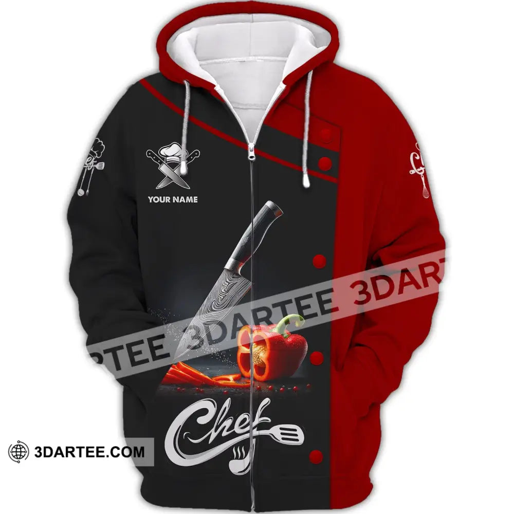 Unisex Shirt Custom Name Chef Apparel For Chefs Gift Cooking Lovers Zipper Hoodie / S T-Shirt