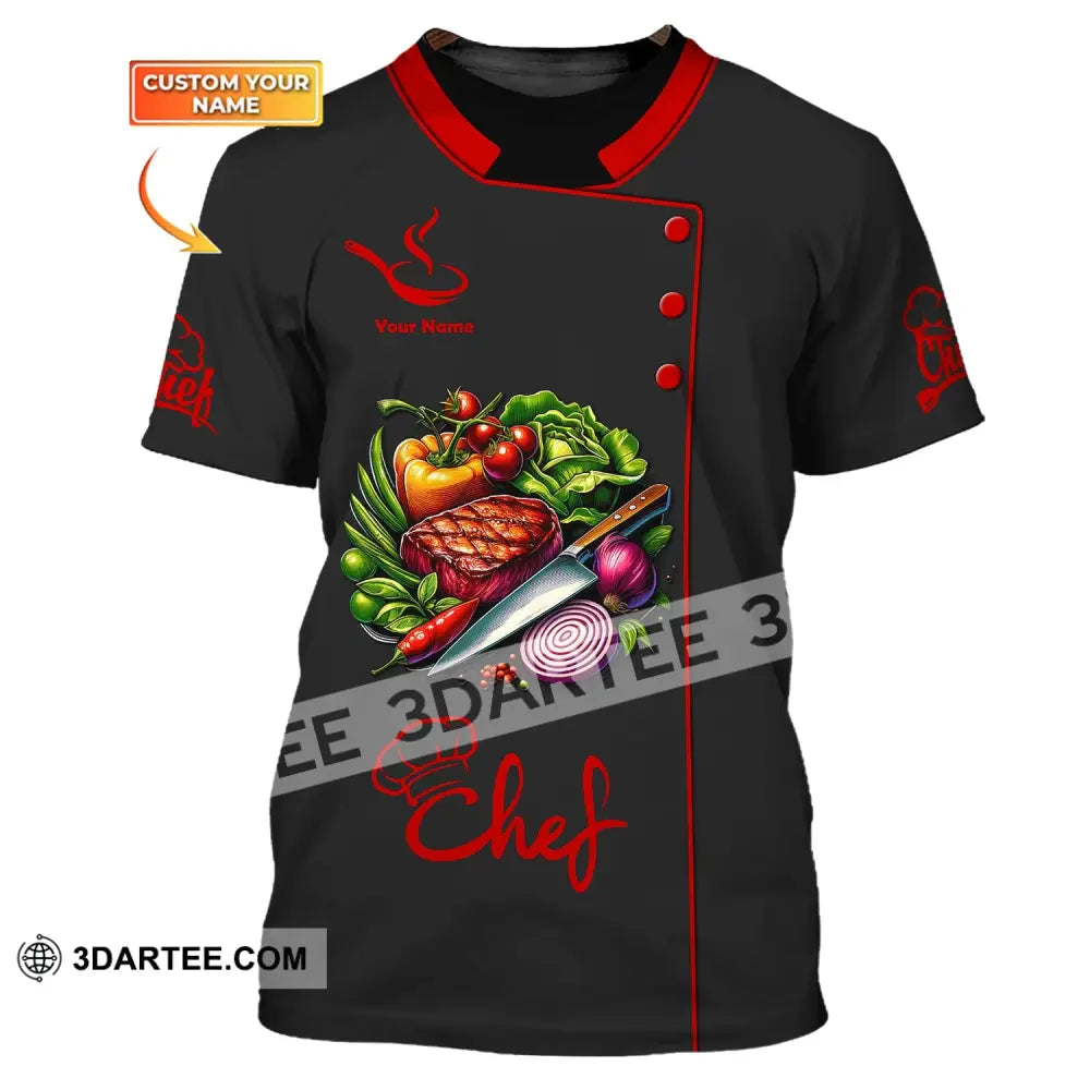 Unisex Shirt Custom Name Chef Apparel Gift For Cooking Lovers Chefs T-Shirt