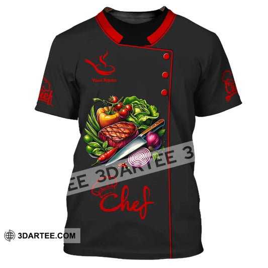 Unisex Shirt Custom Name Chef Apparel Gift For Cooking Lovers Chefs T-Shirt / S