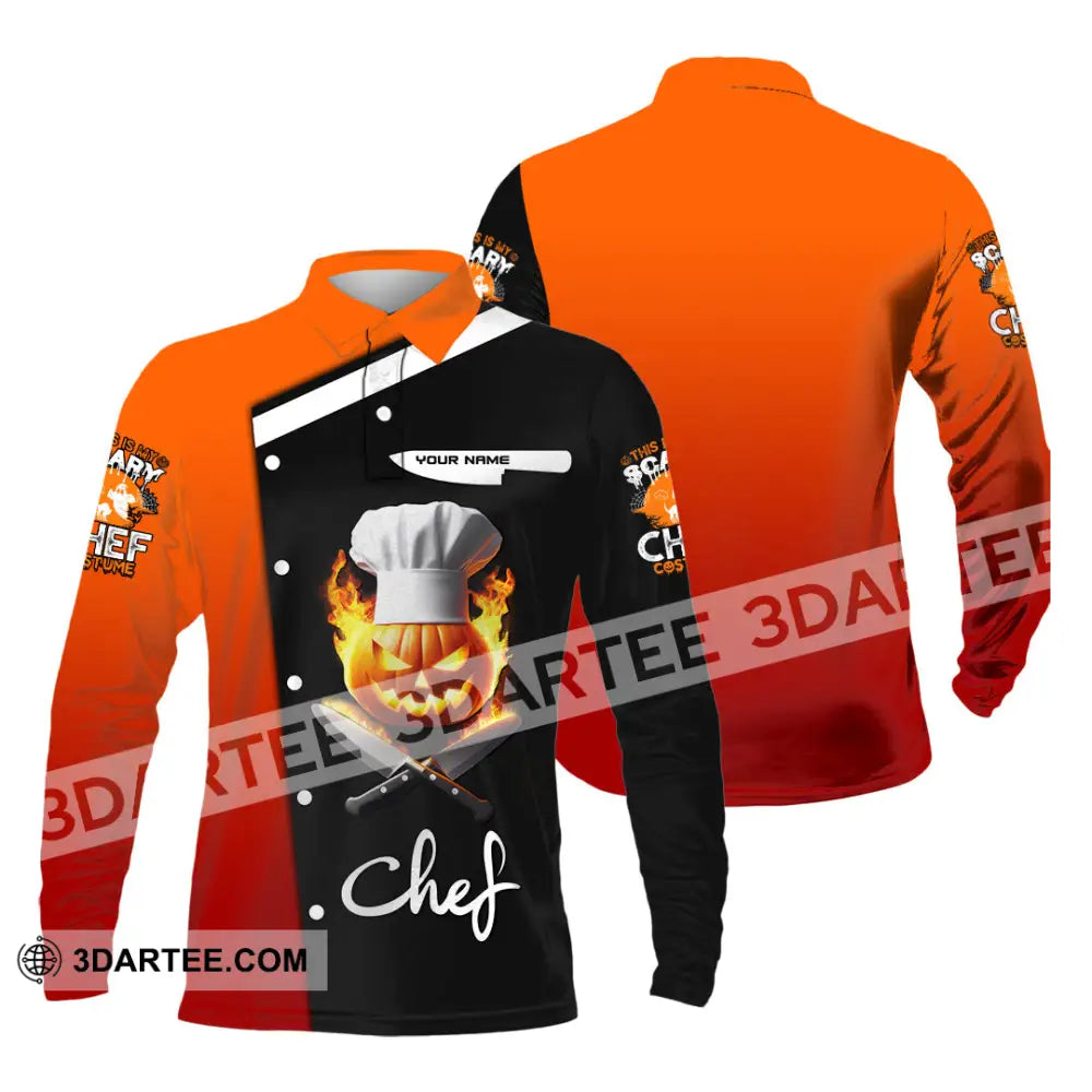 Unisex Shirt Custom Name Chef Apparel Polo Long Sleeve Cooking Love T-Shirt / S T-Shirt