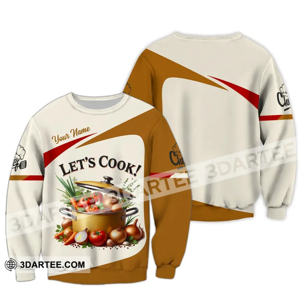 Unisex Shirt Custom Name Chef Apparel Polo Long Sleeve Cooking Love T-Shirt / S T-Shirt