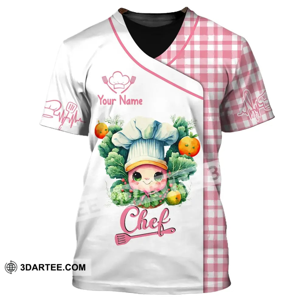 Unisex Shirt Custom Name Chef Apparel Polo Long Sleeve Cute T-Shirt / S