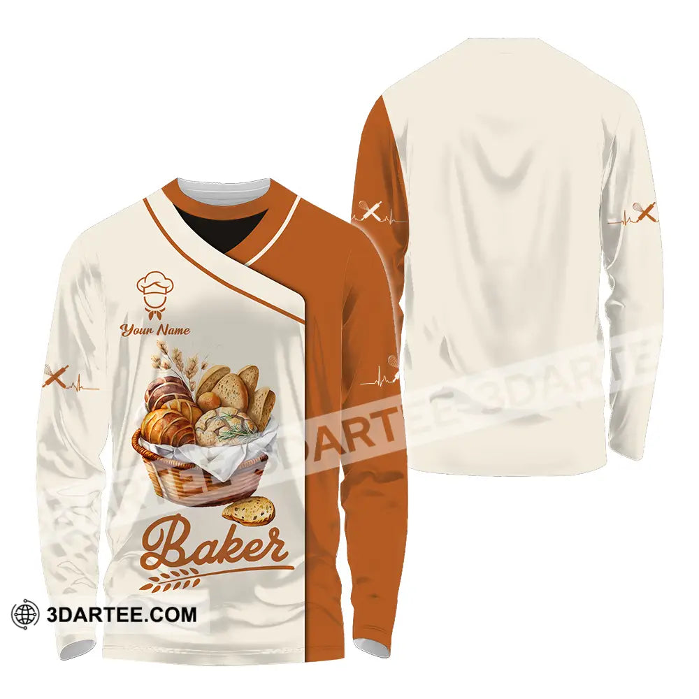 Unisex Shirt - Custom Name Chef Bakers Long Sleeve / S T-Shirt