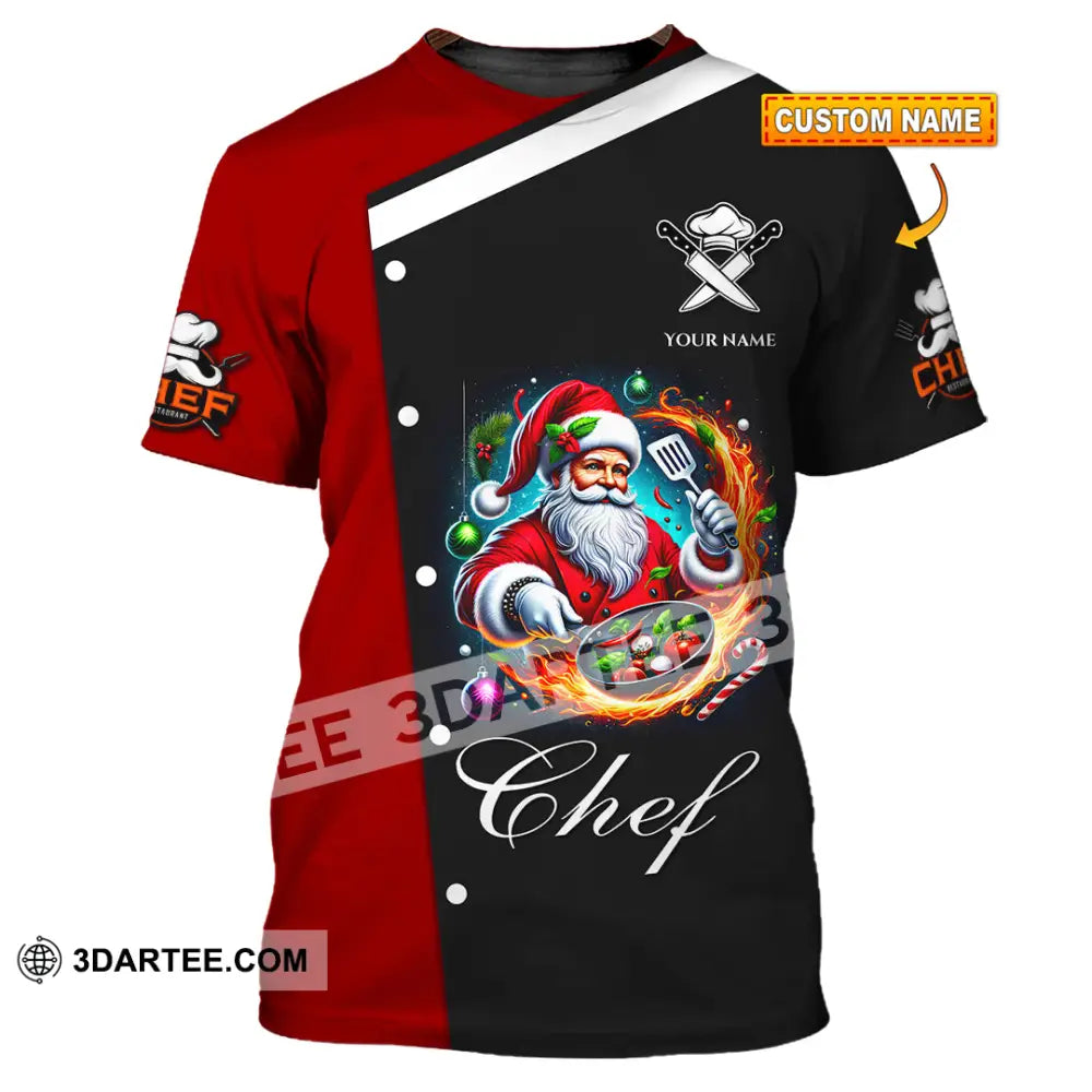 Unisex Shirt Custom Name Chef Christmas Polo Long Sleeve Cooking Love T-Shirt T-Shirt