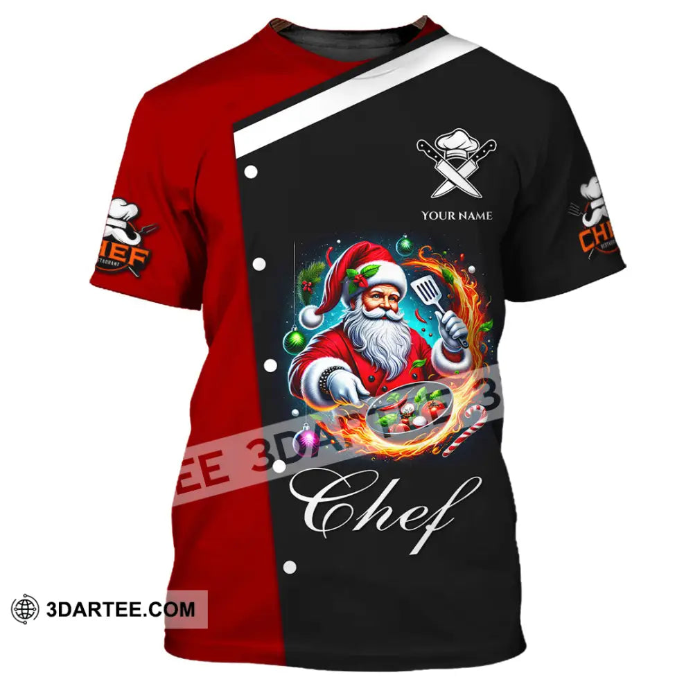 Unisex Shirt Custom Name Chef Christmas Polo Long Sleeve Cooking Love T-Shirt / S T-Shirt