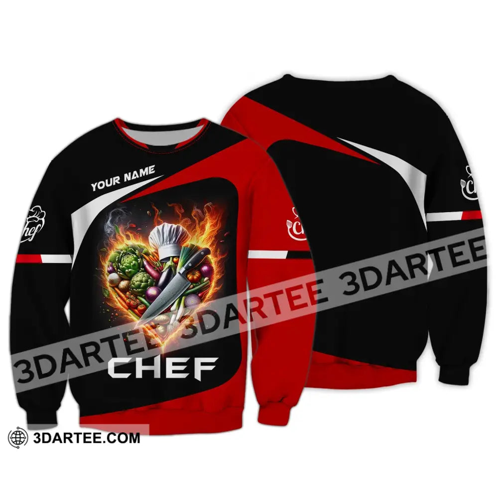 Unisex Shirt Custom Name Chef For Chefs Apparel Gift Cooking Lovers Long Sleeve / S T-Shirt