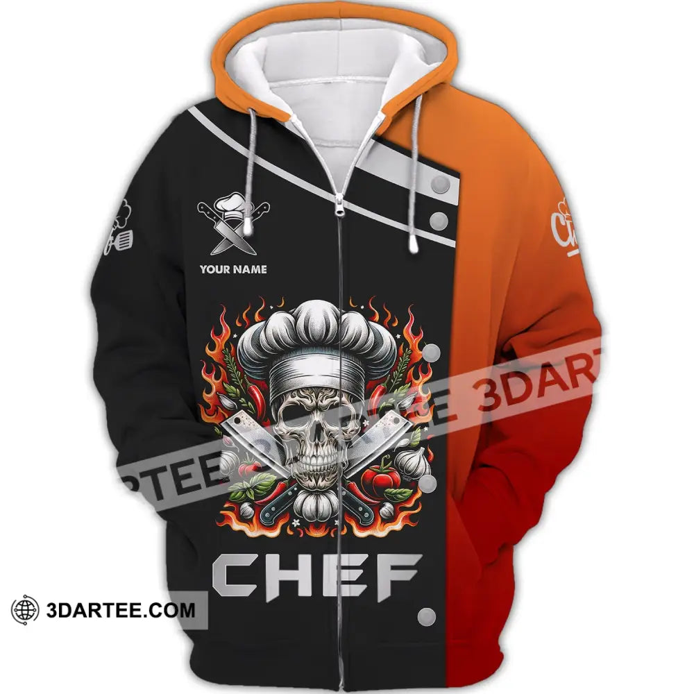 Unisex Shirt Custom Name Chef For Chefs Apparel Gift Cooking Lovers Zipper Hoodie / S T-Shirt