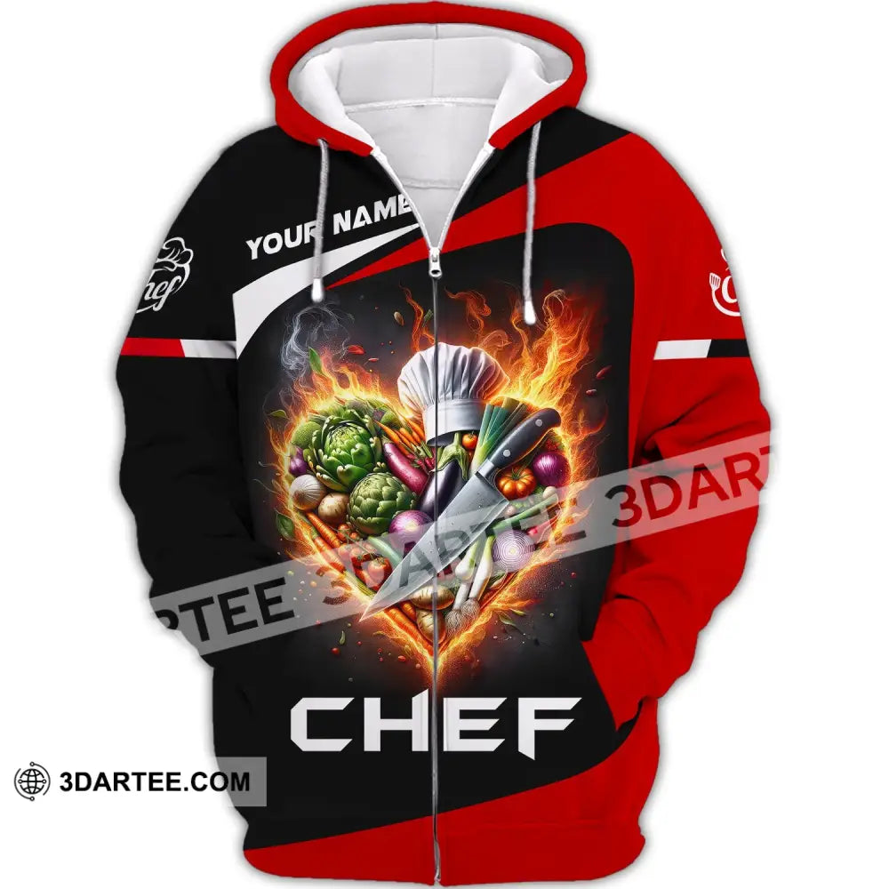 Unisex Shirt Custom Name Chef For Chefs Apparel Gift Cooking Lovers Zipper Hoodie / S T-Shirt