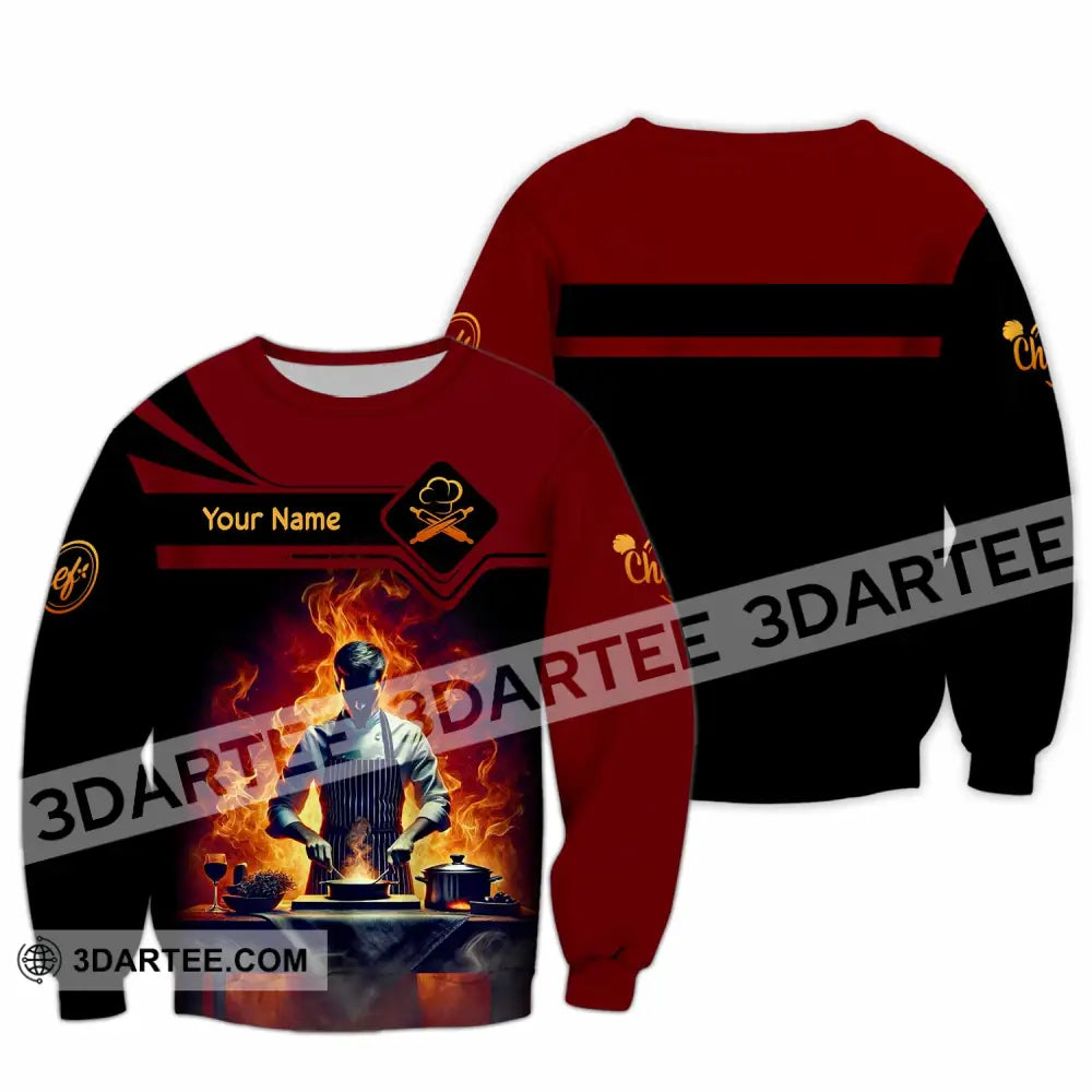 Unisex Shirt Custom Name Chef Gift For Chefs Long Sleeve / S T-Shirt