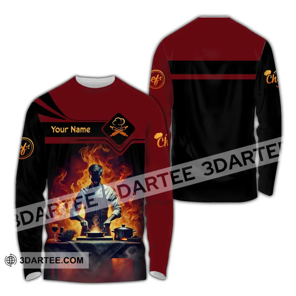 Unisex Shirt Custom Name Chef Gift For Chefs Long Sleeve / S T-Shirt