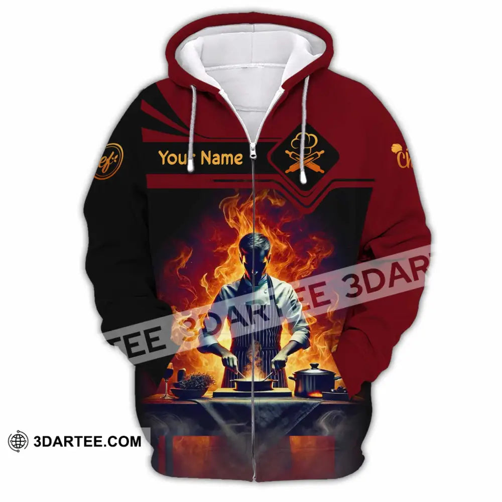 Unisex Shirt Custom Name Chef Gift For Chefs Zipper Hoodie / S T-Shirt