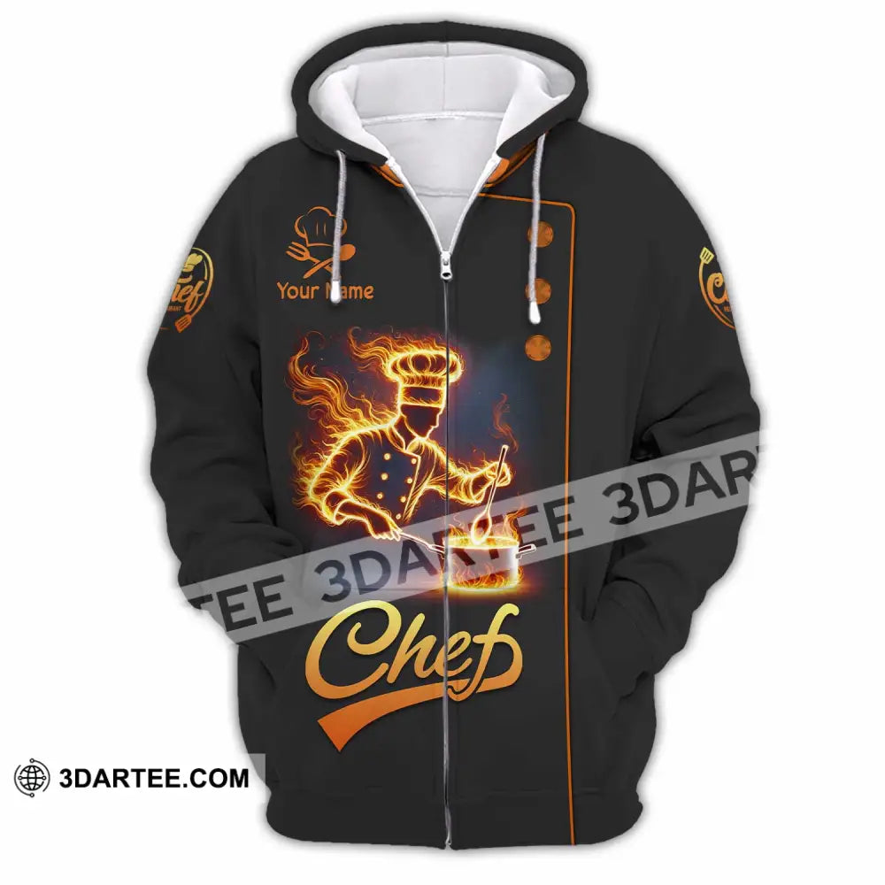 Unisex Shirt Custom Name Chef Gift For Chefs Zipper Hoodie / S T-Shirt