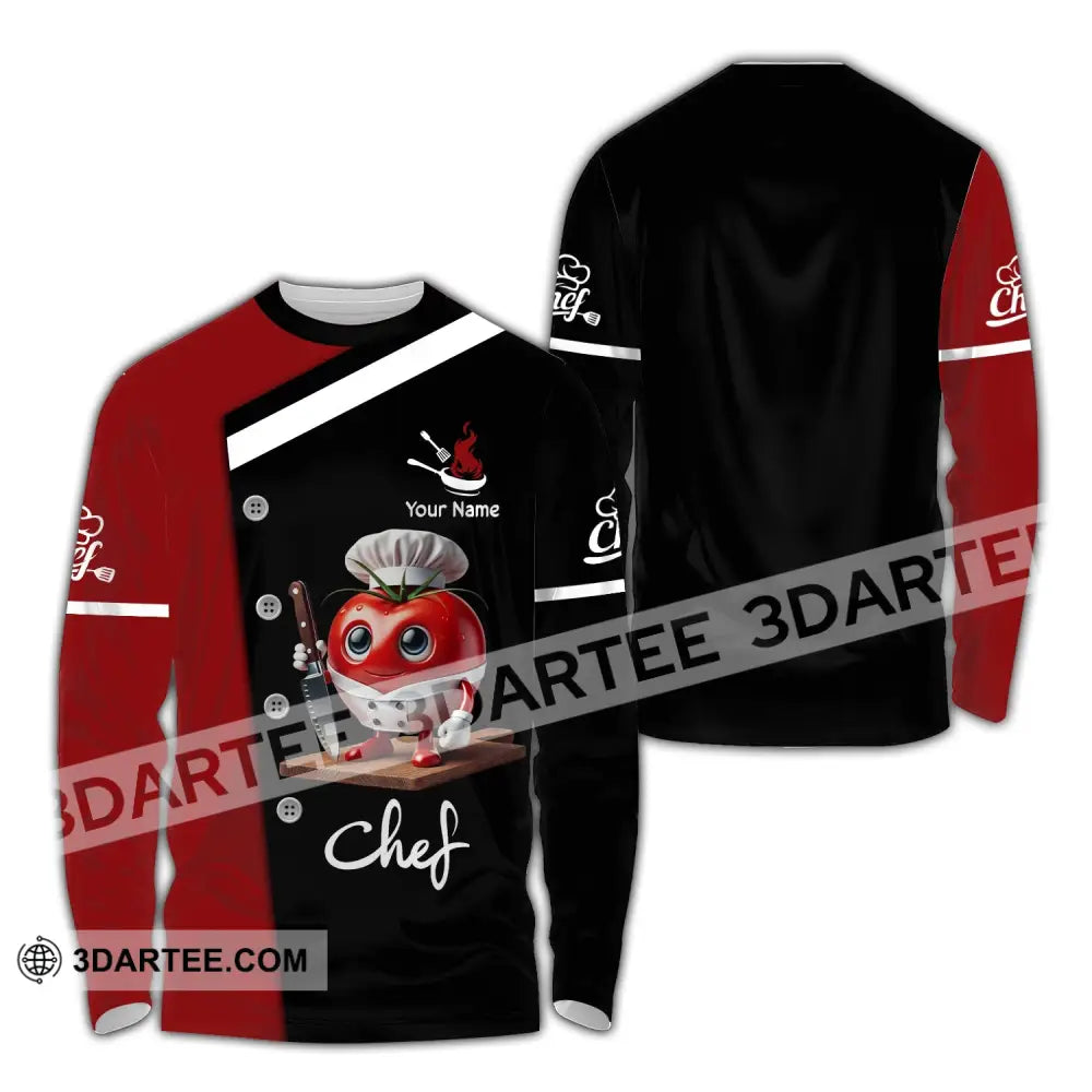 Unisex Shirt Custom Name Chef Gift Long Sleeve / S T-Shirt