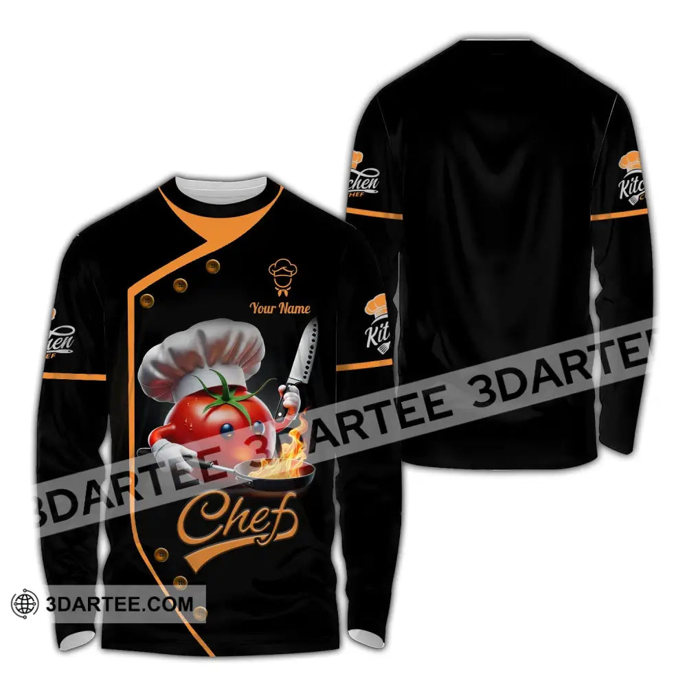 Unisex Shirt Custom Name Chef Gift Long Sleeve / S T-Shirt