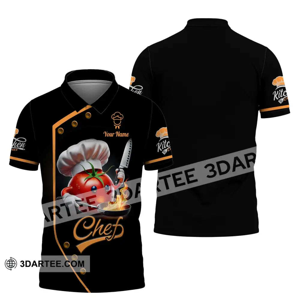 Unisex Shirt Custom Name Chef Gift Polo / S T-Shirt