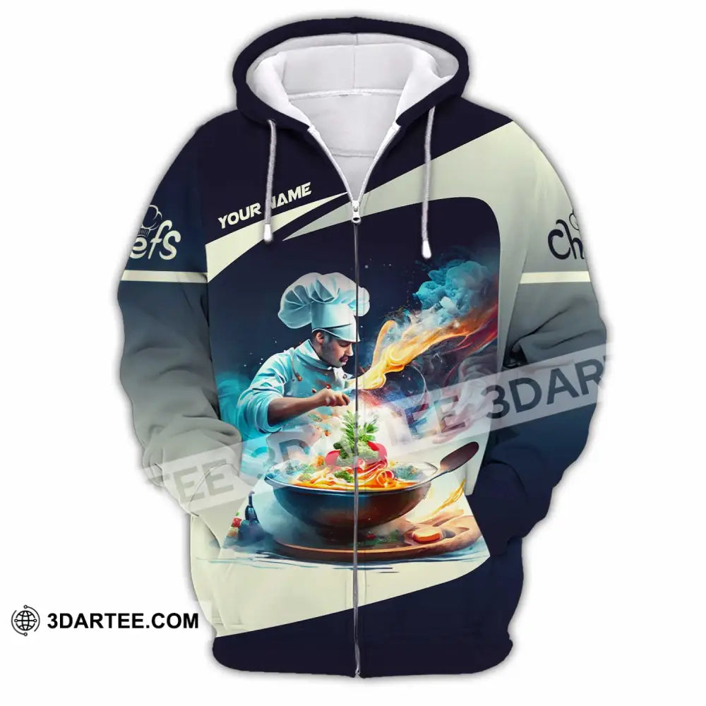Unisex Shirt Custom Name Chef Gift Zipper Hoodie / S T-Shirt