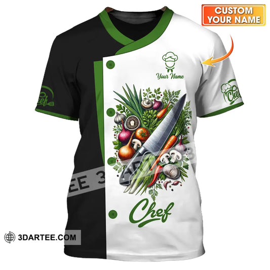 Unisex Shirt - Custom Name Chef Green Vegetables T-Shirt