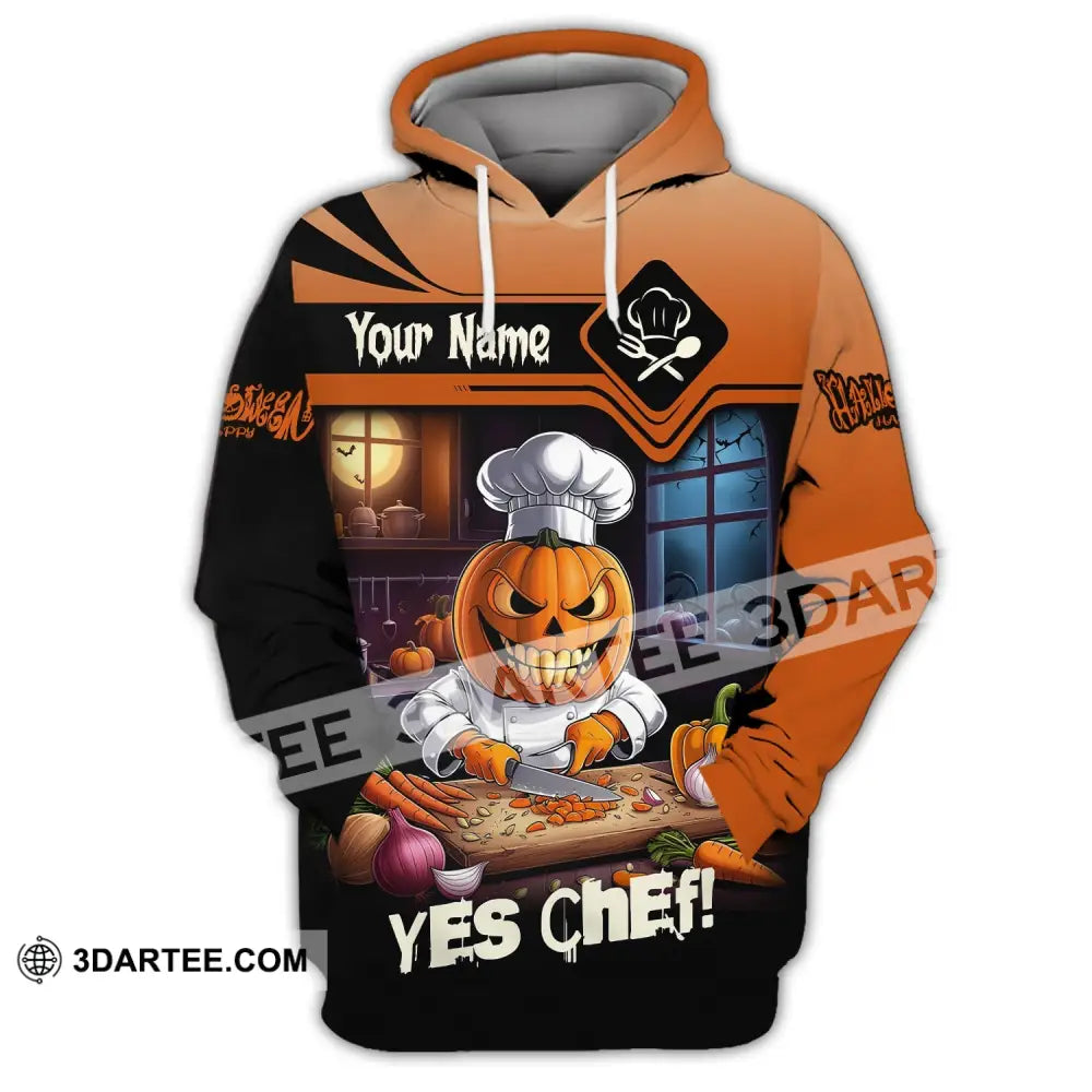 Unisex Shirt Custom Name Chef Halloween Polo Long Sleeve Cooking Love T-Shirt Hoodie / S T-Shirt