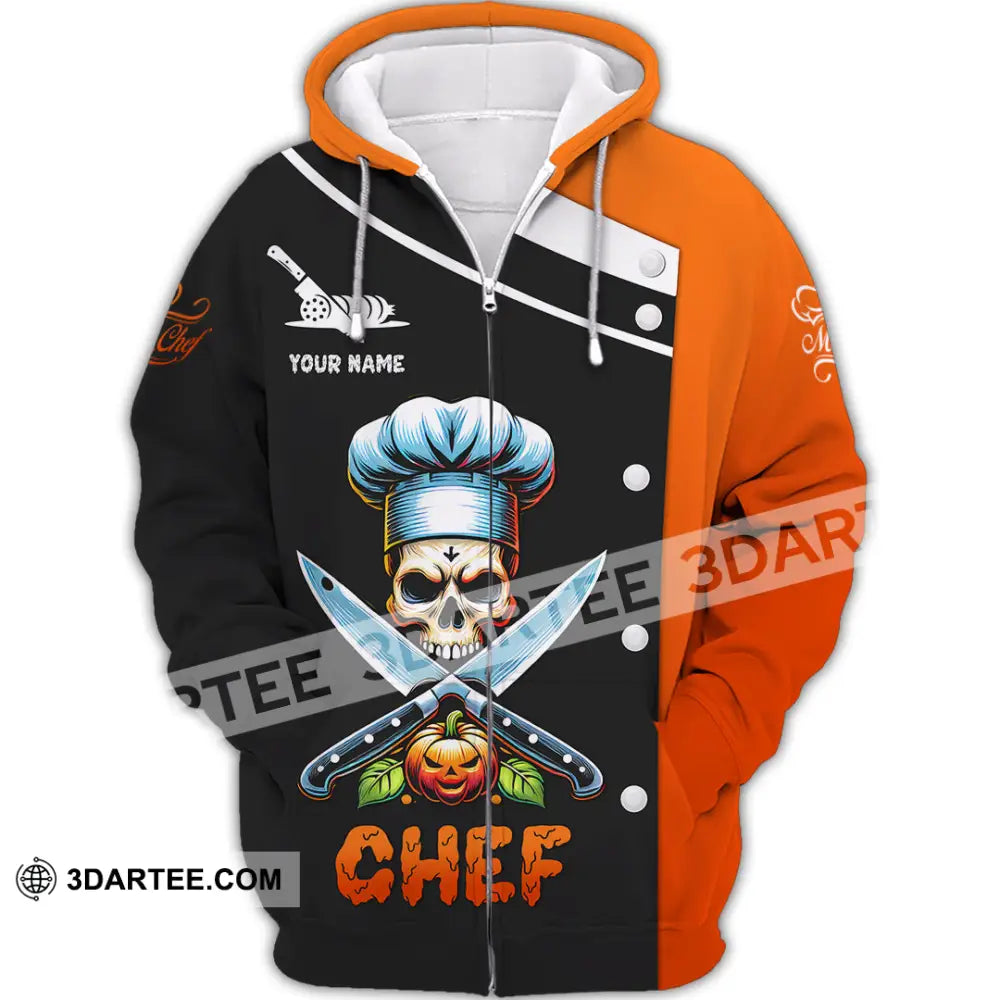 Unisex Shirt Custom Name Chef Halloween T-Shirt Gift For Zipper Hoodie / S T-Shirt