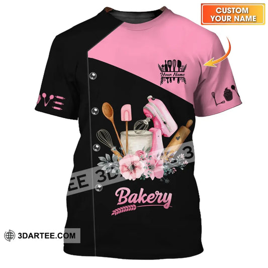 Unisex Shirt - Custom Name Chef Making Bakery T-Shirt