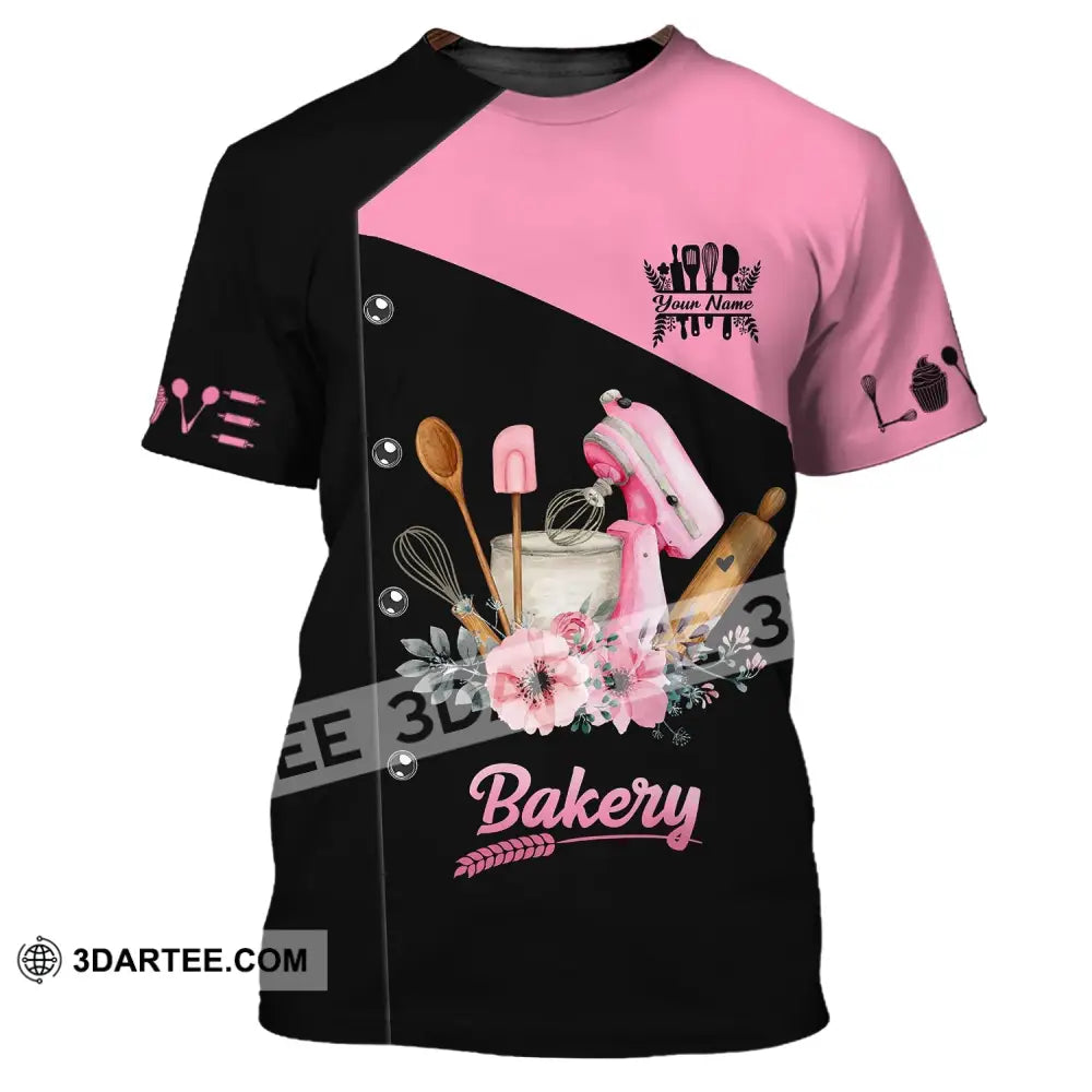 Unisex Shirt - Custom Name Chef Making Bakery T-Shirt / S T-Shirt