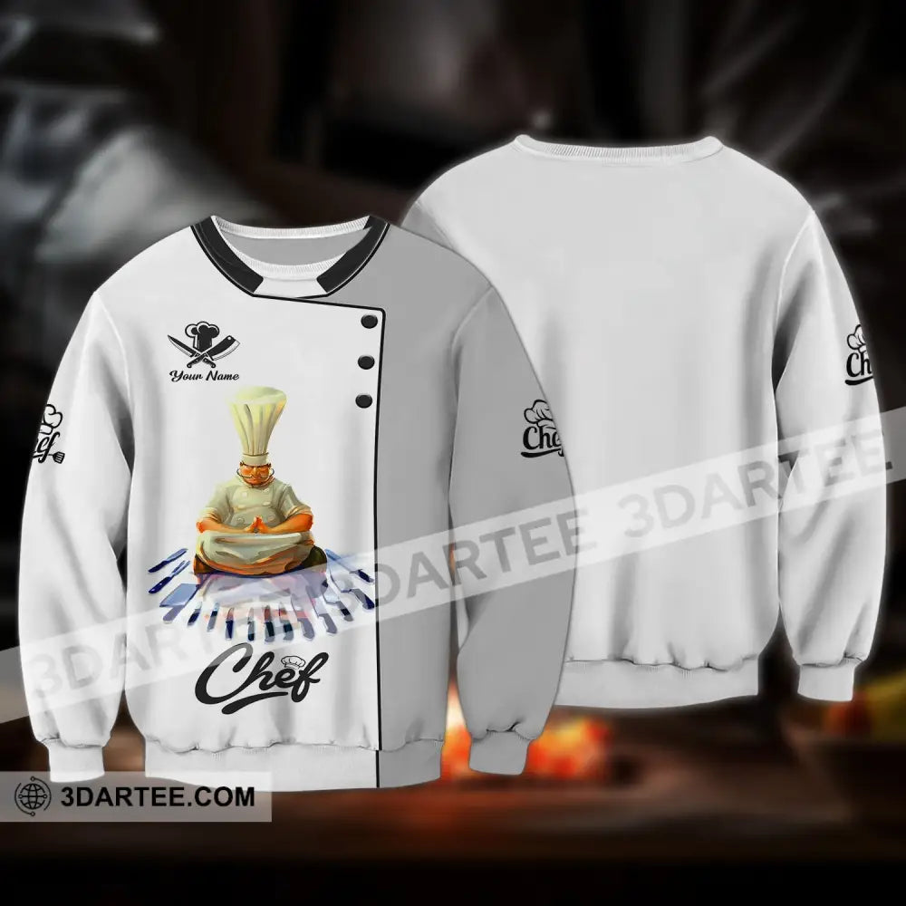 Unisex Shirt - Custom Name Chef Meditate Long Sleeve / S T-Shirt