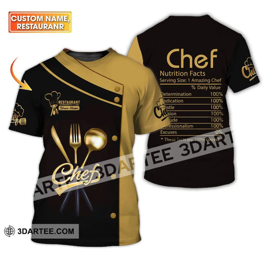 Unisex Shirt - Custom Name Chef Nutrition Facts % Daily Value T-Shirt