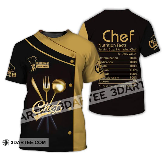 Unisex Shirt - Custom Name Chef Nutrition Facts % Daily Value T-Shirt / S T-Shirt