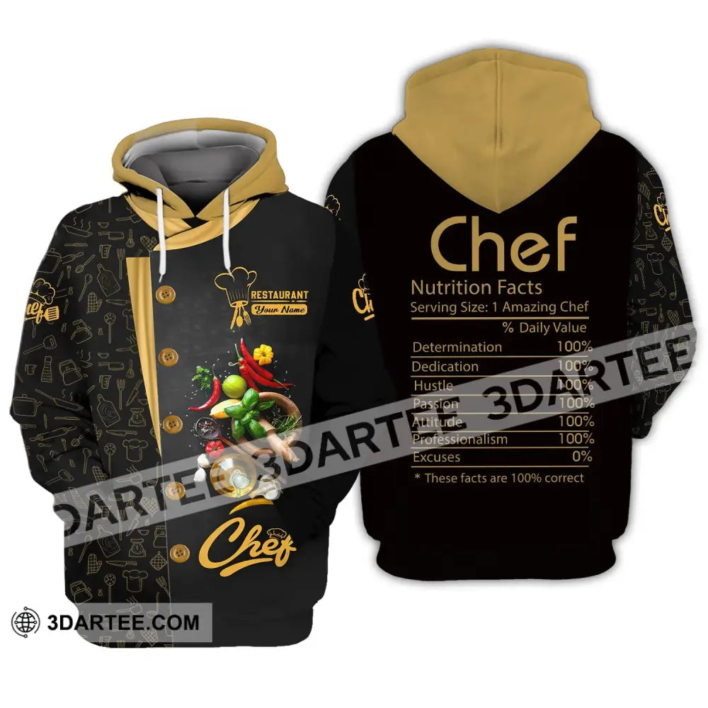 Unisex Shirt - Custom Name Chef Nutrition Facts These Are Correct Hoodie / S T-Shirt