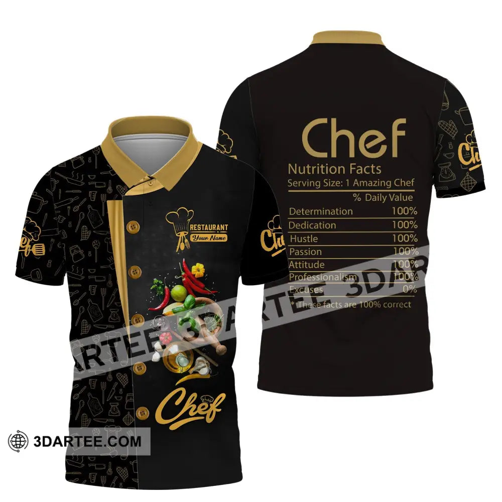 Unisex Shirt - Custom Name Chef Nutrition Facts These Are Correct Polo / S T-Shirt