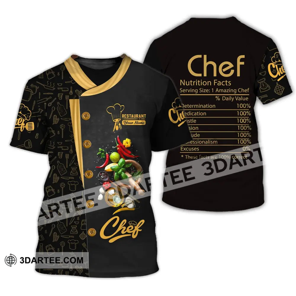 Unisex Shirt - Custom Name Chef Nutrition Facts These Are Correct T-Shirt / S T-Shirt