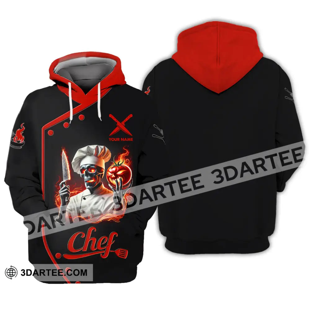 Unisex Shirt Custom Name Chef Polo Long Sleeve Hoodie / S T-Shirt