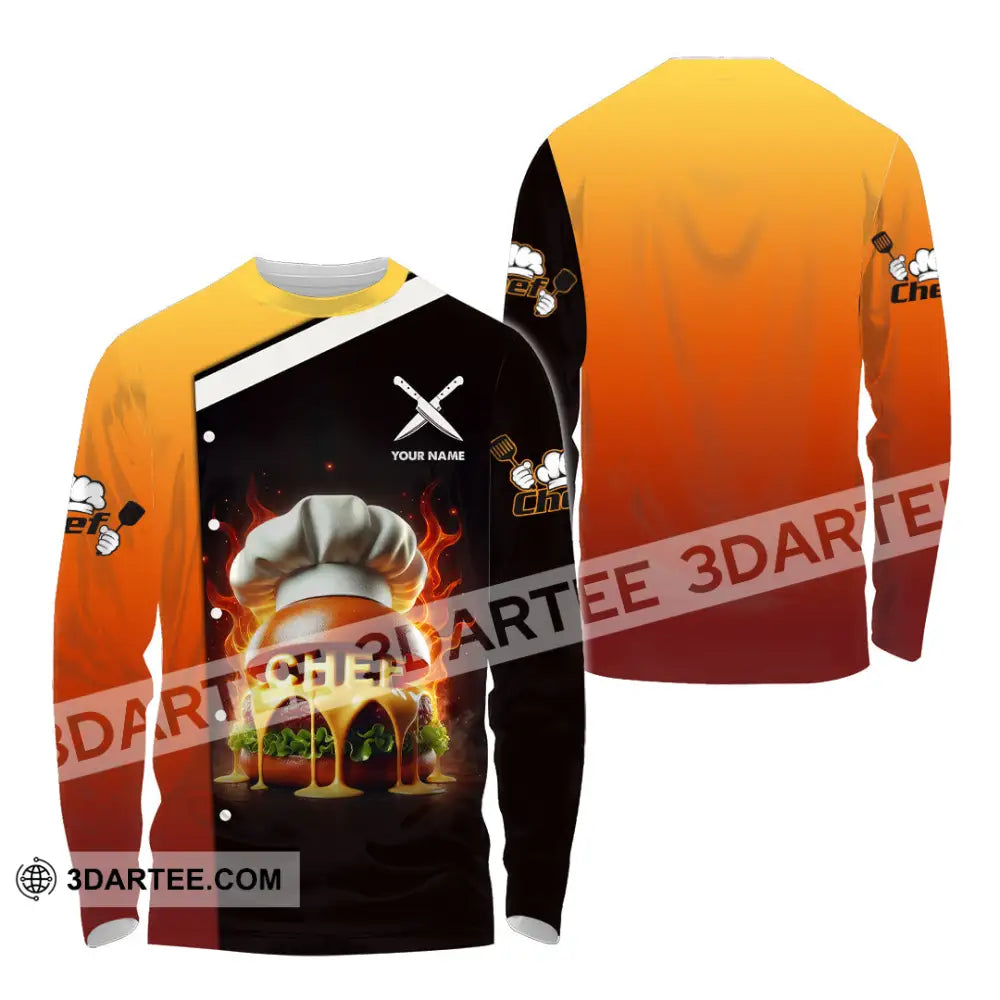 Unisex Shirt Custom Name Chef Polo Long Sleeve / S T-Shirt