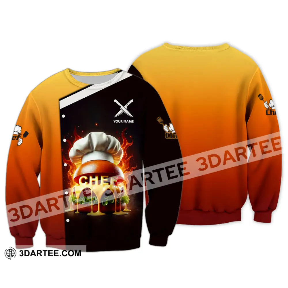 Unisex Shirt Custom Name Chef Polo Long Sleeve / S T-Shirt
