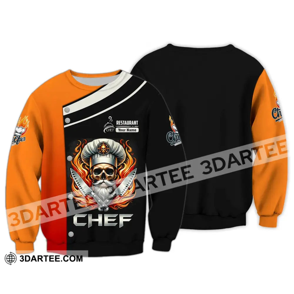 Unisex Shirt Custom Name Chef Restaurant Polo Long Sleeve Gift For Chefs / S T-Shirt