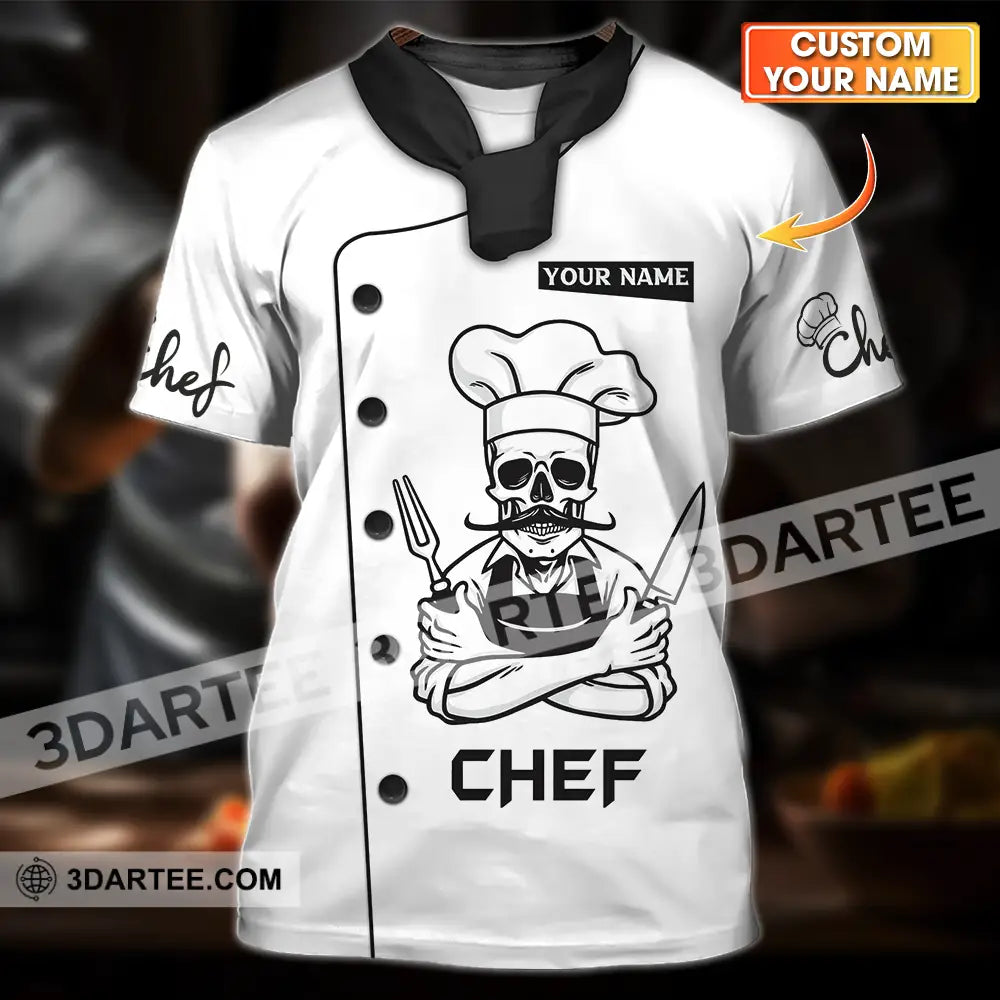 Unisex Shirt - Custom Name Chef Skull T-Shirt