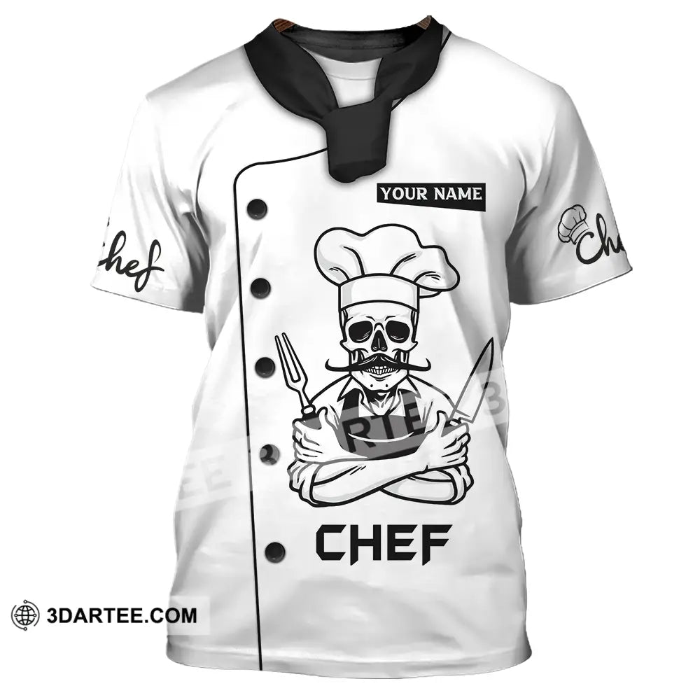 Unisex Shirt - Custom Name Chef Skull T-Shirt / S T-Shirt