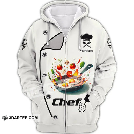 Unisex Shirt Custom Name Chef T-Shirt Hoodie Gift For Cooking Lovers Zipper / S T-Shirt