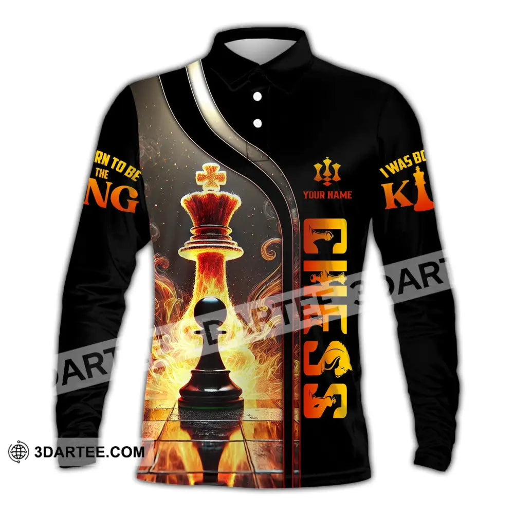 Unisex Shirt Custom Name Chess Gift For Lover Long Sleeve Polo / S T-Shirt