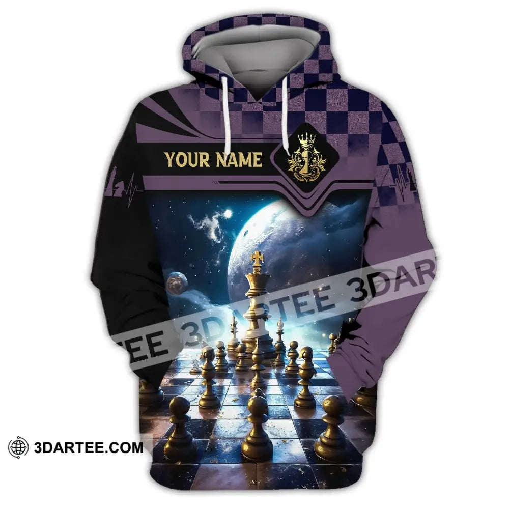 Unisex Shirt Custom Name Chess Lover Hoodie Long Sleeve / S T-Shirt