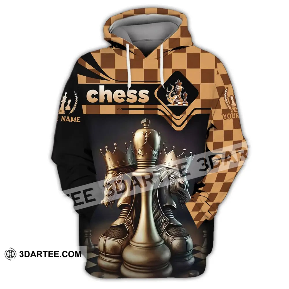 Unisex Shirt Custom Name Chess Lover Hoodie Polo Long Sleeve Gift For Player / S T-Shirt