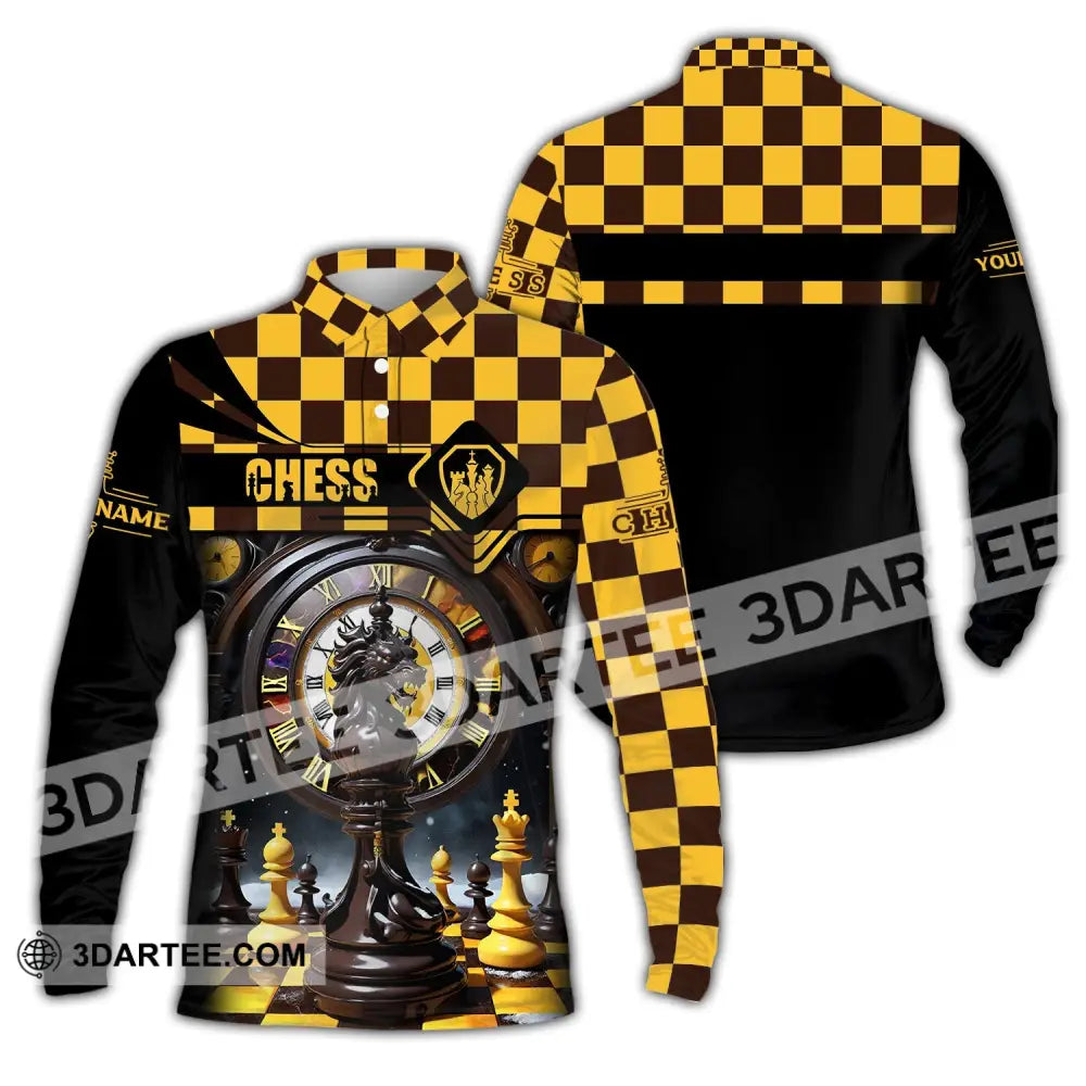 Unisex Shirt Custom Name Chess Lover Hoodie Polo Long Sleeve Gift For Player / S T-Shirt