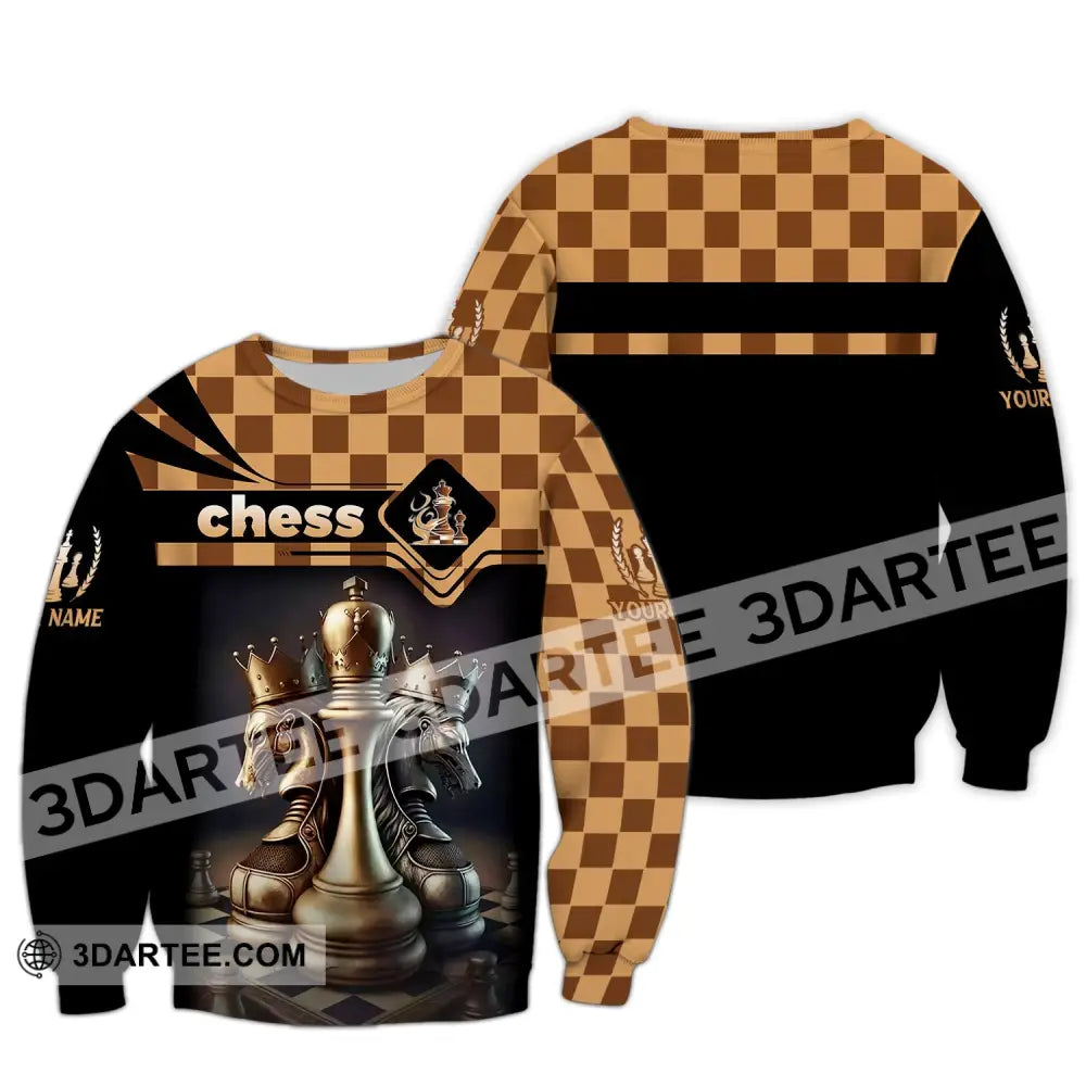 Unisex Shirt Custom Name Chess Lover Hoodie Polo Long Sleeve Gift For Player / S T-Shirt