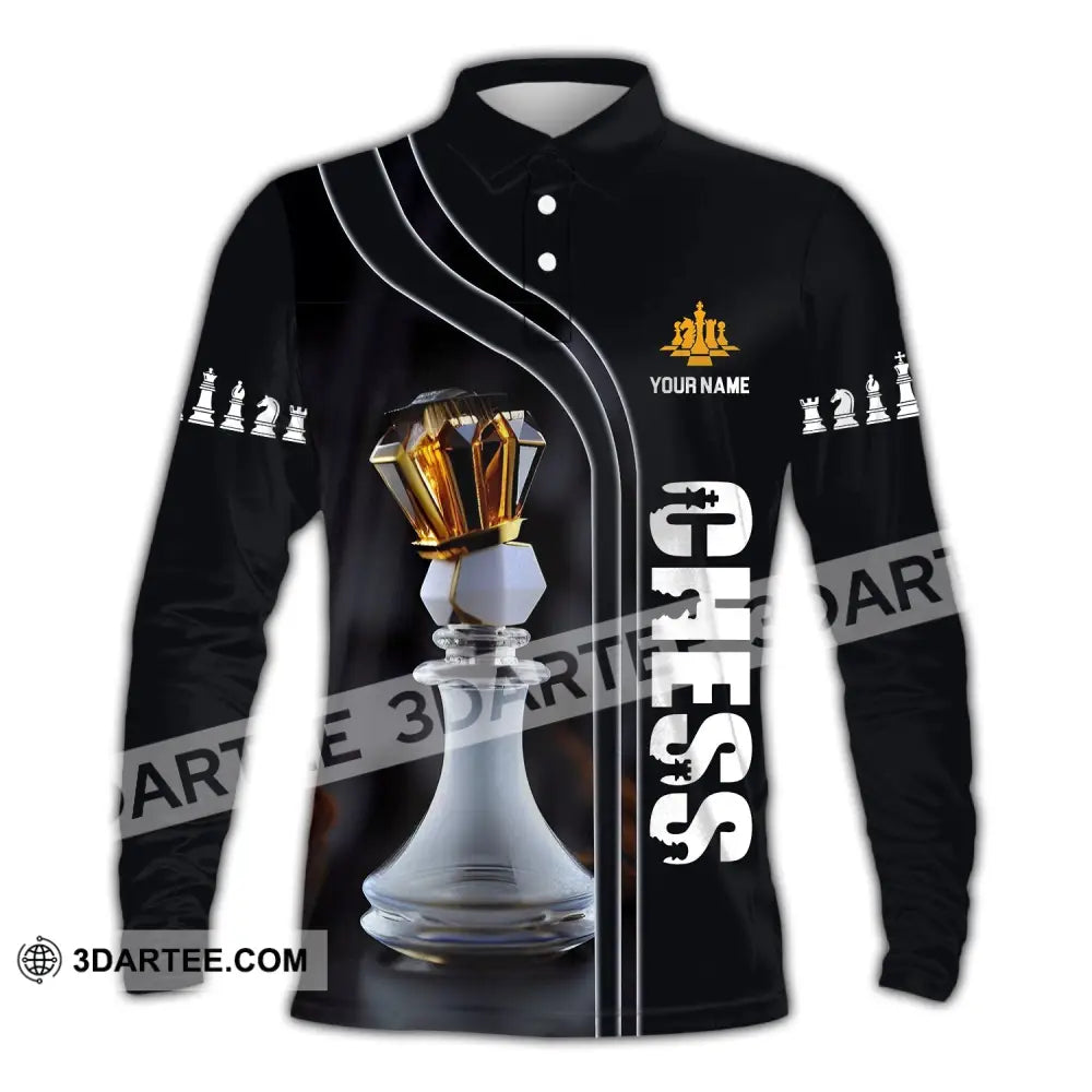 Unisex Shirt Custom Name Chess Lover Hoodie Polo Long Sleeve / S T-Shirt