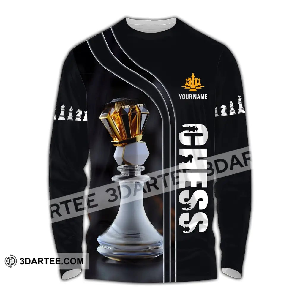 Unisex Shirt Custom Name Chess Lover Hoodie Polo Long Sleeve / S T-Shirt